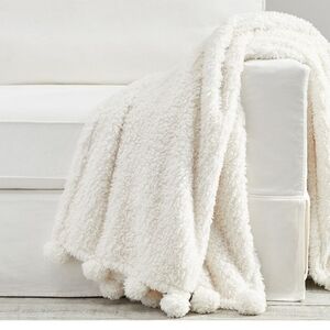 Cozy pom pom sheria throw blanket- pottery barn
